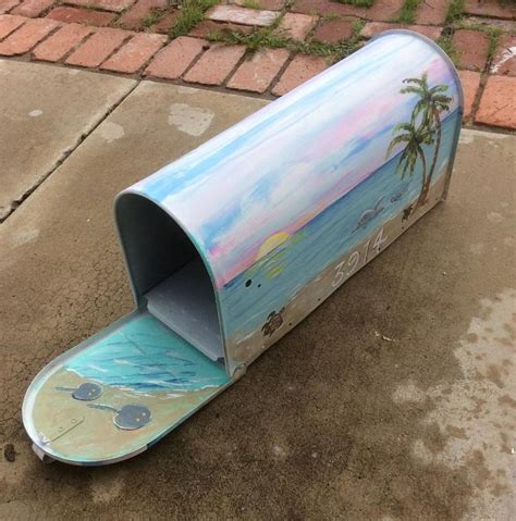 4 sq ft metal box with dolphins on it|Dolphins Mailboxes .